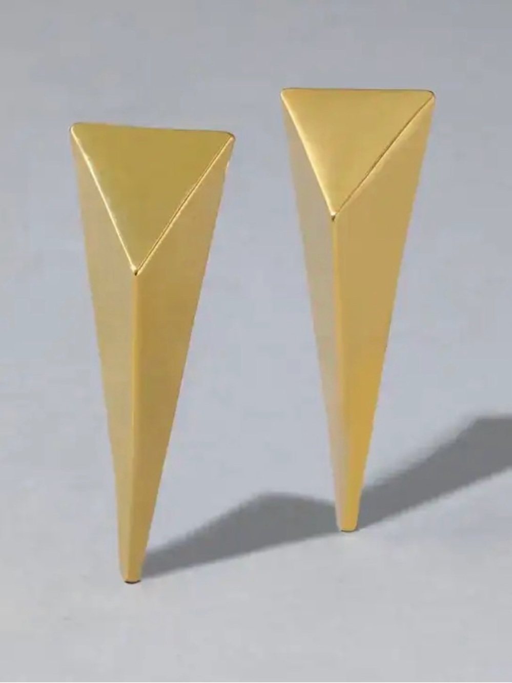 Alexis Bittar Gold Pyramid Clip On Earrings NWT XL